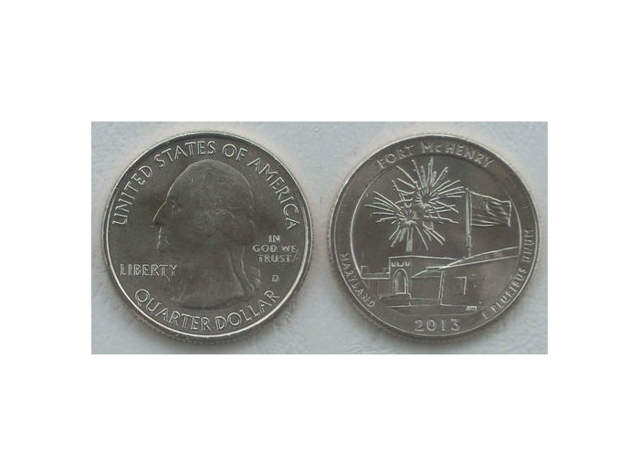AMERIQUE (U.S.A) 1/4 DOLLAR 2013 D FORT MC HENRY SUP-