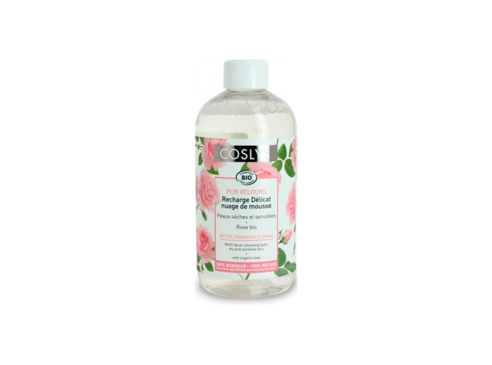 Recharge Cosmousse visage peau sensible nettoyant à la Rose 300ml