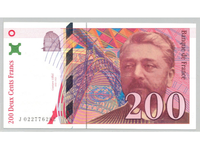 FRANCE 200 FRANCS EIFFEL 1996 Alphabet J 022776282 SPL