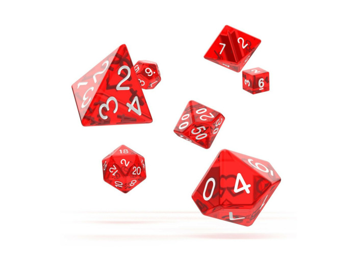 Oakie Doakie Dice dés RPG-Set Translucent - Rouge (7)