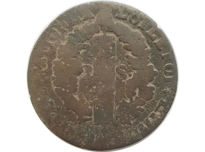 FRANCE LOUIS XVI 2 SOLS FRANÇOIS 1792 R (Orléans) 22gr77 B