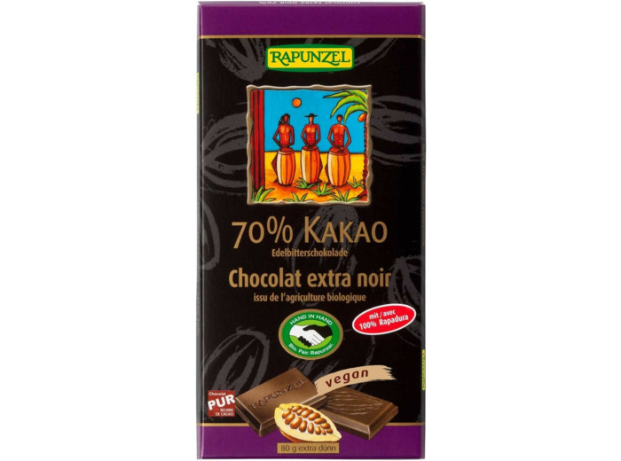 Chocolat noir extra 70% 80g Rapunzel