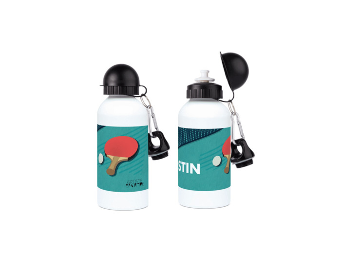 Gourde aluminium Ping Pong  "raquette de tennis de table"