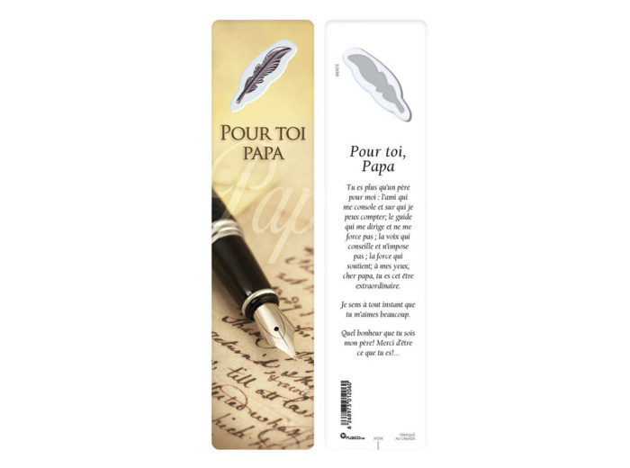"Signet plastifié avec médaille sous sachet ""A Toi Papa"""