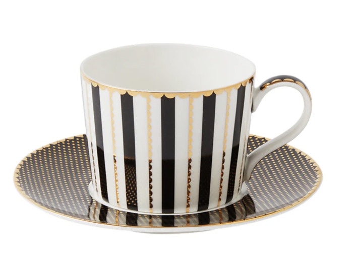 Tasse et soucoupe Maxwell Williams Rayé Noir
