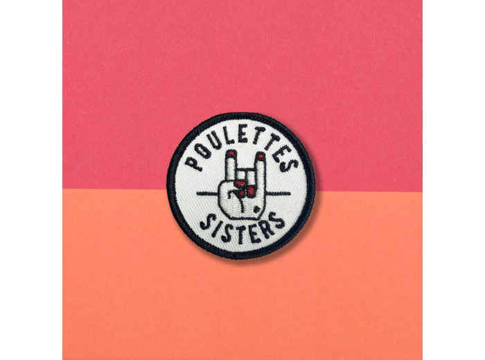 Patch rond brodé "Poulettes Sisters"