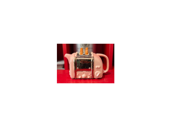 Théière excentrique anglaise toaster rose