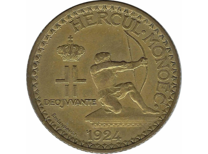 MONACO 2 FRANCS 1924 POISSY TTB+