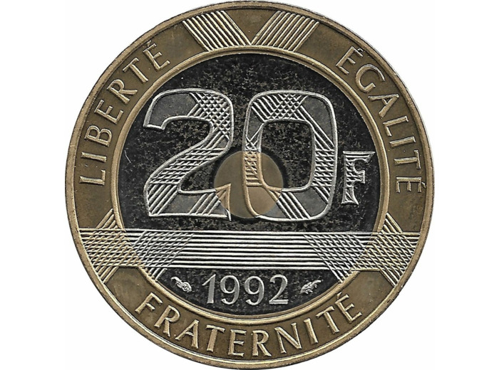 FRANCE 20 FRANCS MONT ST MICHEL 1992 BE BELLE EPREUVE