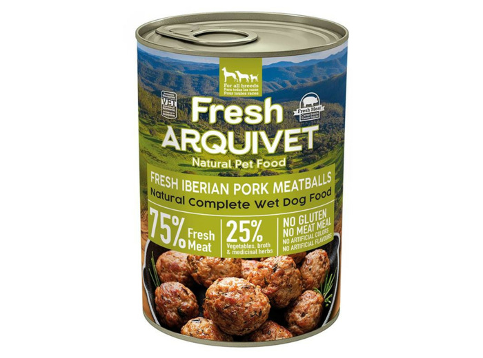 Boulettes de porc ibérique avec citrouille et haricots verts, pour chien adulte - 400g