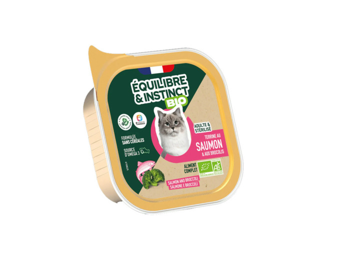 Équilibre & Instinct, Terrine BIO au saumon et aux brocolis  - 85g