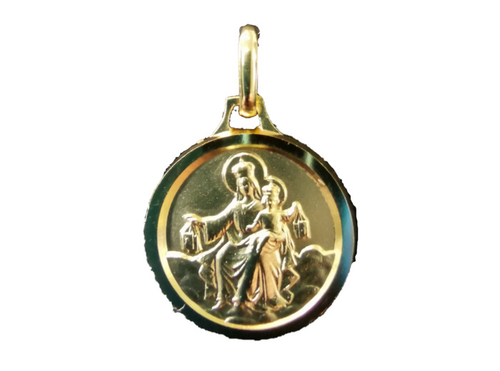 Médaille 14mm en Plaqué Or - SCAPULAIRE