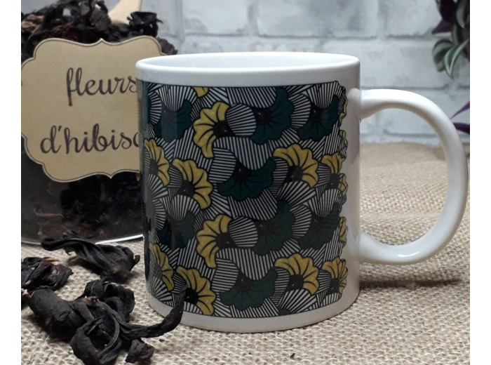 Mug wax "Fleurs jaunes"