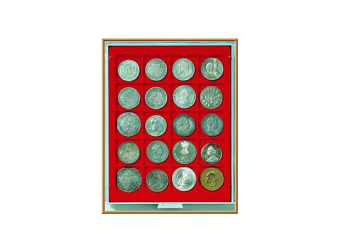 MEDAILLIER MONNAIE PLATEAU ROUGE 20 Cases 47 X 47 mm