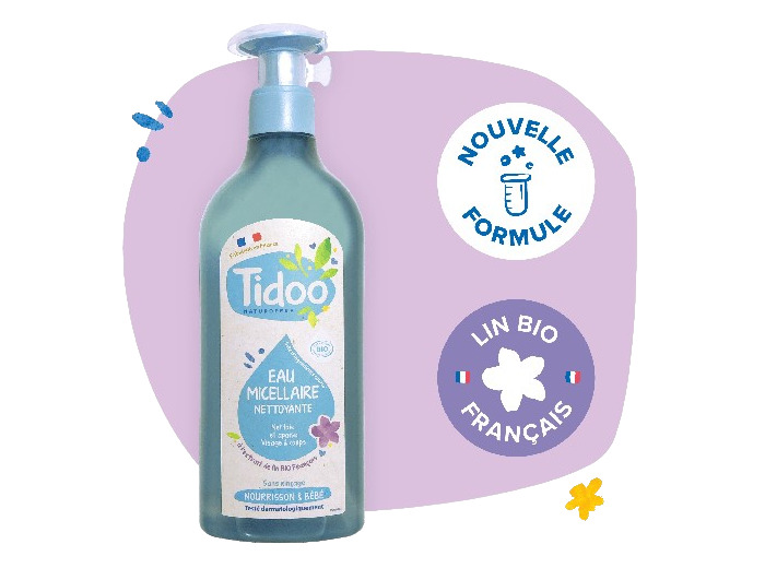 Eau Micellaire nettoyante Bio à l'extrait de Lin-500ml-Tidoo