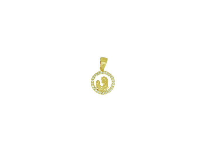 Pendentif en Plaqué Or - VIERGE ET ENFANT