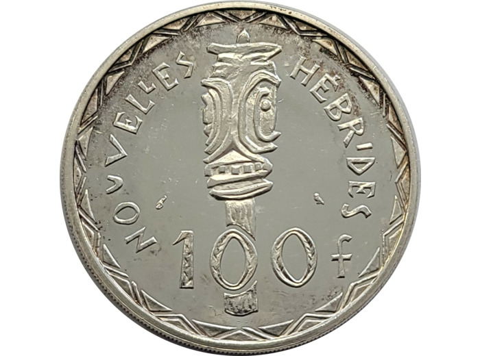 NOUVELLES HEBRIDES 100 FRANCS ARGENT 1966 ESSAI SUP (Lec58)