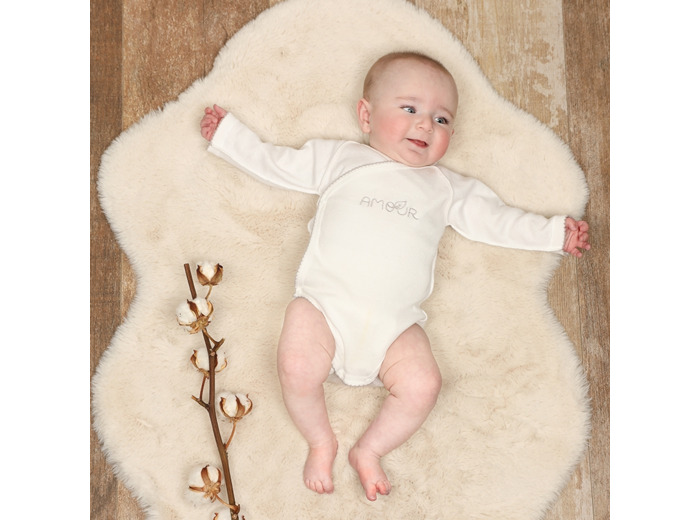Body bébé bio naissance au 6 mois brodé Amour
