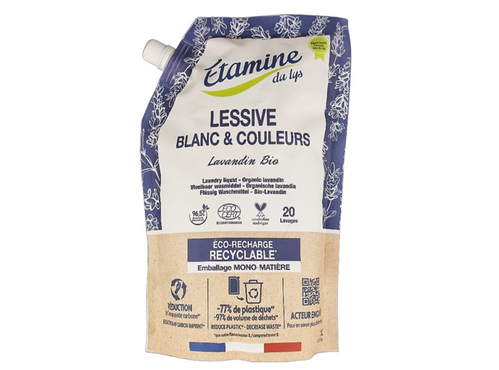 Doypack Lessive Blanc et Couleurs 1L