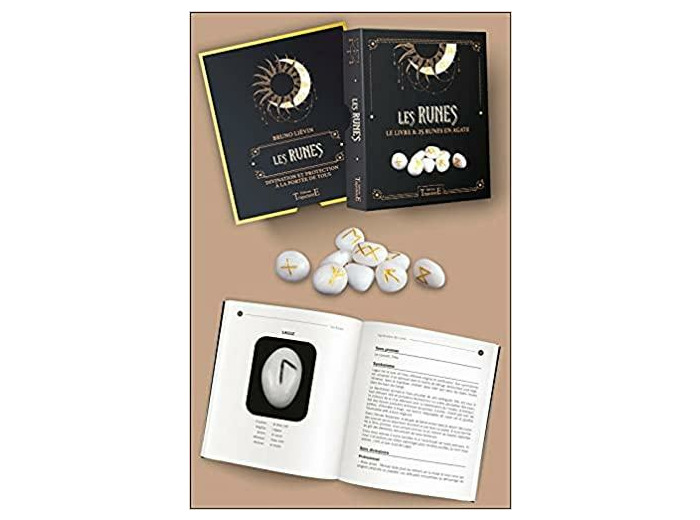 Les Runes - Le livre & 25 runes en agate -