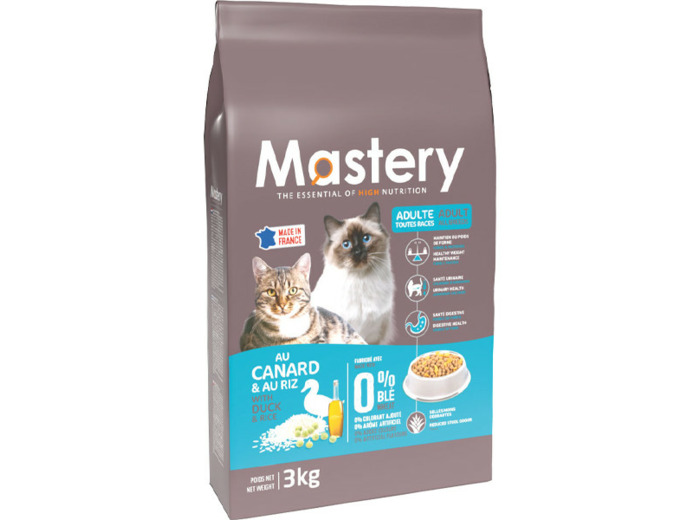 Croquettes Mastery pour chat adulte au canard - 3KG
