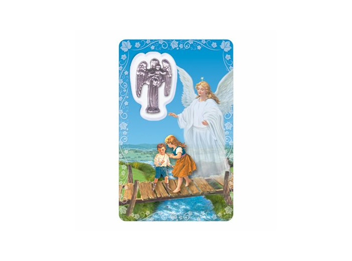 Carte-prière avec insertion ANGE GARDIEN -anglaise
