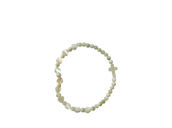 Bracelet Dizainier en Nacre  - COEURS et CROIX