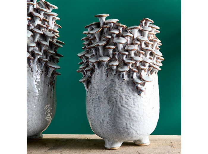 Vase Champignons bleu gris céramique 21x21x32cm