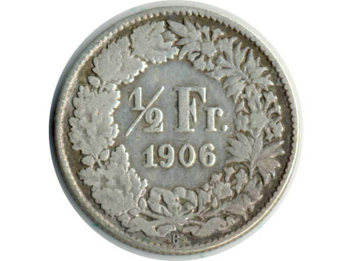 SUISSE 1/2 FRANC 1906 B TB+ N2