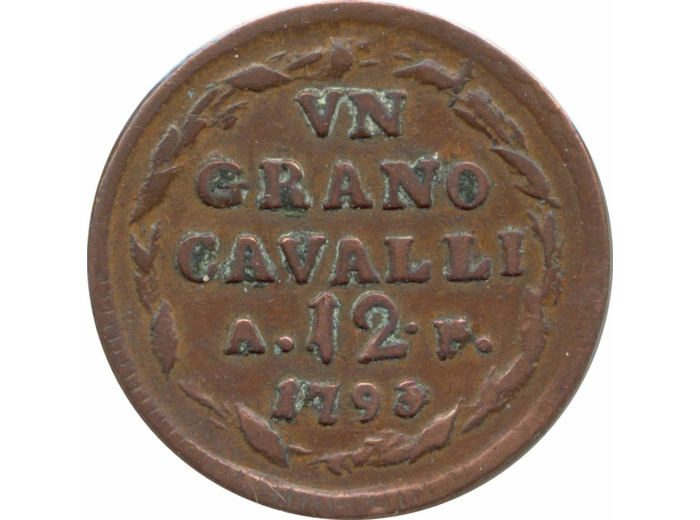 ITALIE (NAPLES) 1 GRANO 1793 TTB