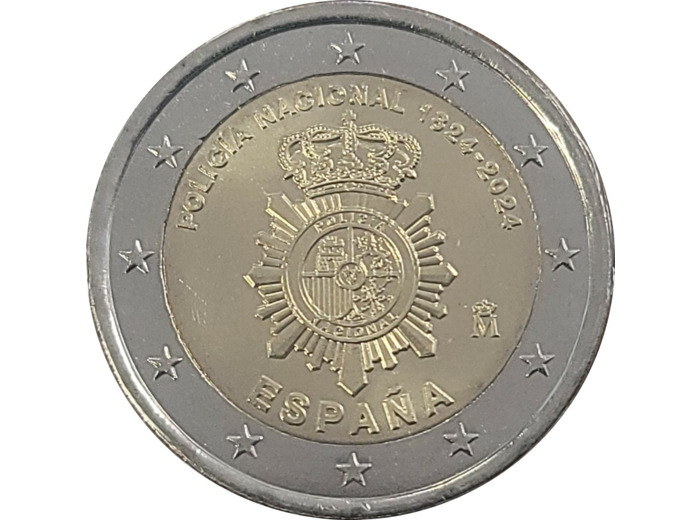 ESPAGNE 2024 2 EURO POLICE NATIONALE UNC