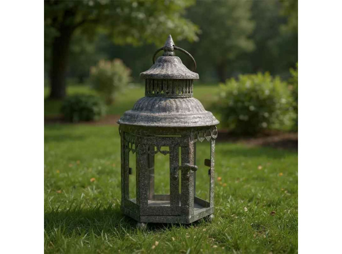 Lanterne de jardin fer 14x14x24cm