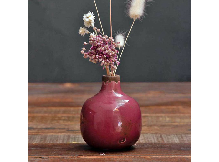 Vase Soliflore céramique rose 10x9cm