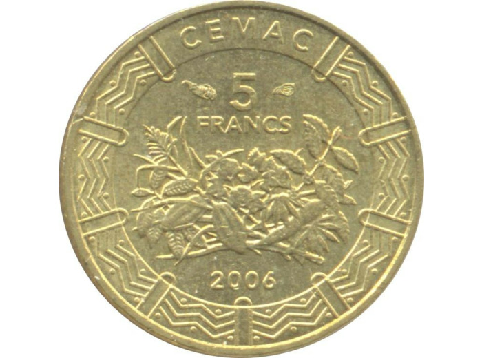 BANQUE DES ETATS DE L'AFRIQUE CENTRALE B.E.A.C. 5 FRANCS 2006 TTB+