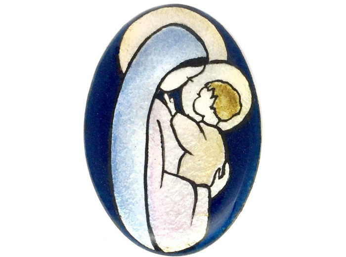 Vierge ovale 8,9X6cm - EMAUX DU LIBAN