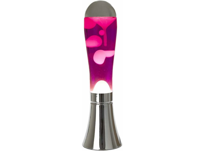 Balvi Lampe Lava Magma Couleur Argent et Rose Lampe avec Lave Originale et Amusante Article de déco m
