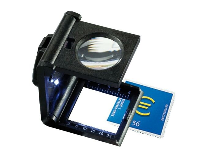 LOUPE COMPTE FIL AVEC LED X5 Noire 308008