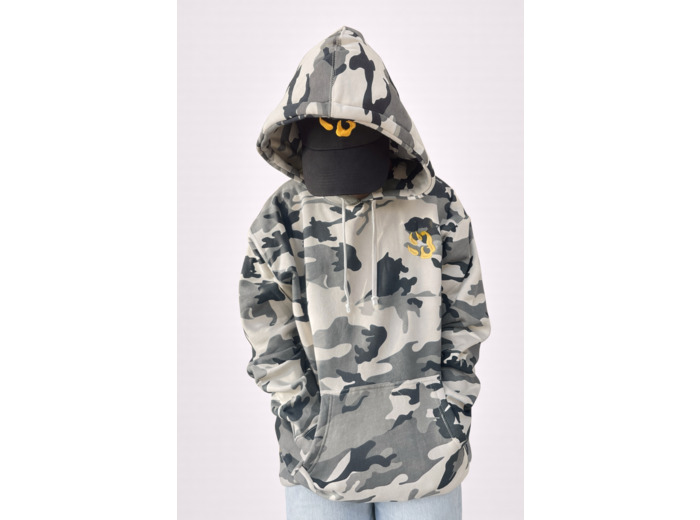Sweat à capuche camouflage logo "petite patte de chien"