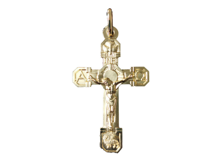 Croix en Plaqué Or 33x50mm - PASCALE