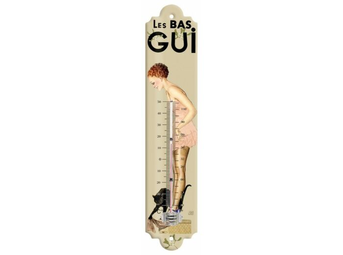 Thermomètre métal - Les Bas Gui - 30 x 6,5 cm - Editions Clouet.