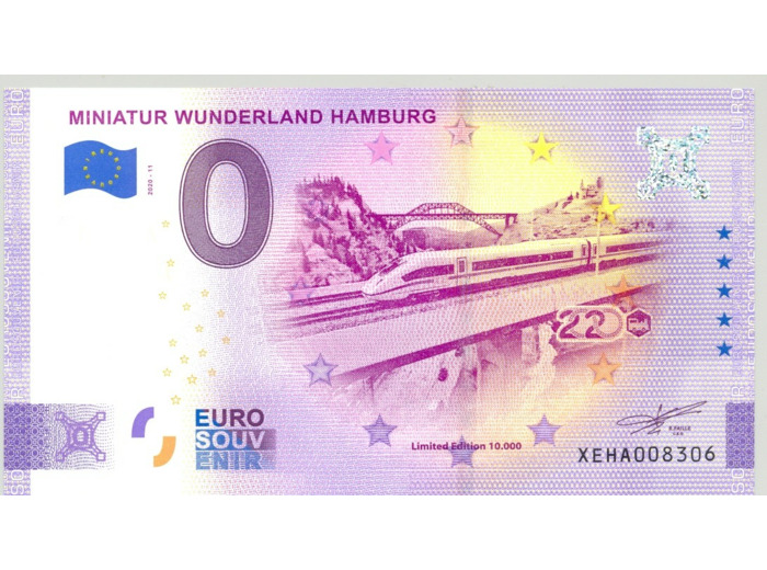 ALLEMAGNE 2020-11 MINIATUR WUNDERLAND HAMBURG ANNIVERSAIRE BILLET 0 EURO