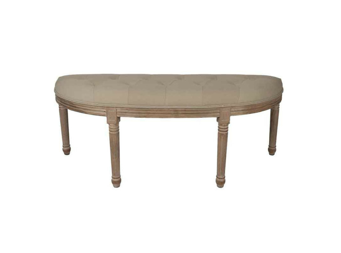 Banc beige marron bois 125x41x48cm