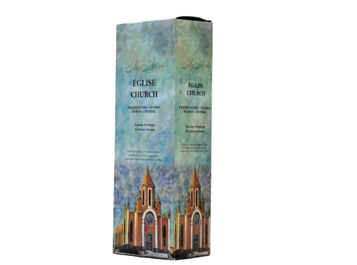 6 étuis Hexagonaux de 20 bâtons d'Encens - ÉGLISE - Oliban Myrrhe