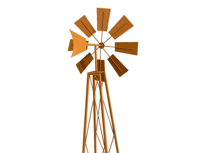 Ensemble 3 moulins rouille 40x41x170cm