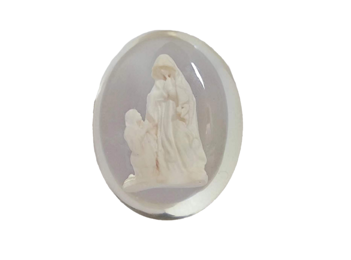 ND de Lourdes en Résine Transparent 3,8x3cm