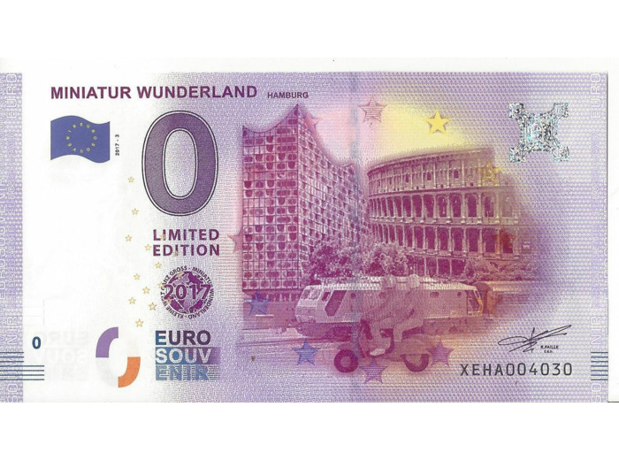 ALLEMAGNE MINIATUR WUNDERLAND 2017-3 LIMITED EDITION BILLET 0 EURO