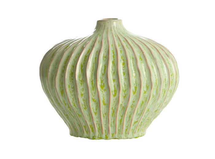 Vase décoratif céramique LORITO vert menthe 25x14x20cm