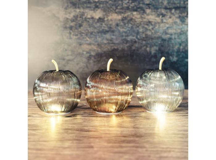 Lot de trois lampes Demona pomme led 16x16x17cm