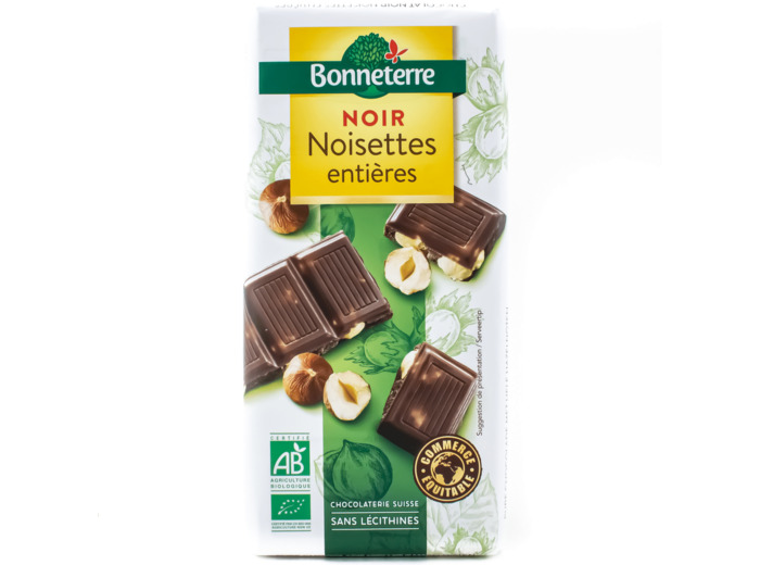 Tablette de Chocolat Noir aux Noisettes Entières Bio 200g