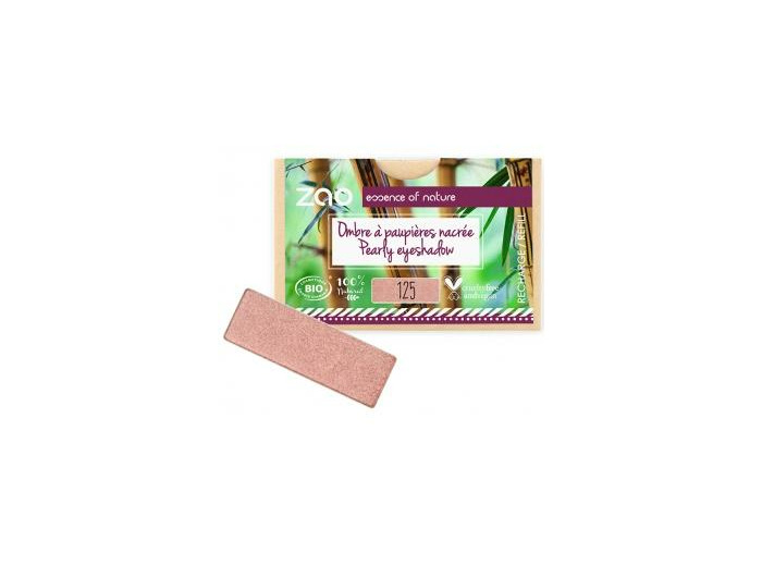 Recharge Ombre à paupières nacrée rectangle 125 rose sunshine-Zao Make up